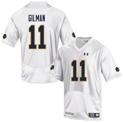 Notre Dame Fighting Irish Men's Alohi Gilman #11 White Under Armour Authentic Stitched Big & Tall College NCAA Football Jersey LIK3899HU